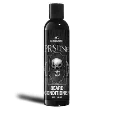 Pristine Beard Conditioner bottle with a clean and modern design, showcasing its natural ingredients and vegan formula.