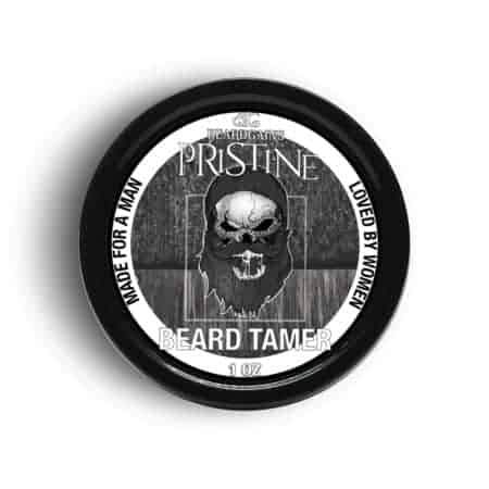 Pristine Beard Wax tin showcasing its clean and fresh design, perfect for styling and taming beards.