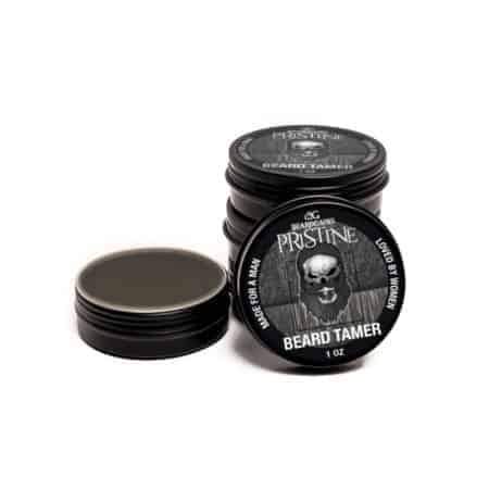 Pristine Beard Wax tin showcasing a clean and fresh design, ideal for beard grooming and styling.