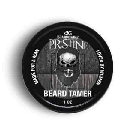 Pristine Beard Wax tin showcasing a clean and fresh design, ideal for beard grooming and styling.