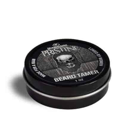 Pristine Beard Wax tin showcasing a clean and fresh design, ideal for beard grooming and styling.