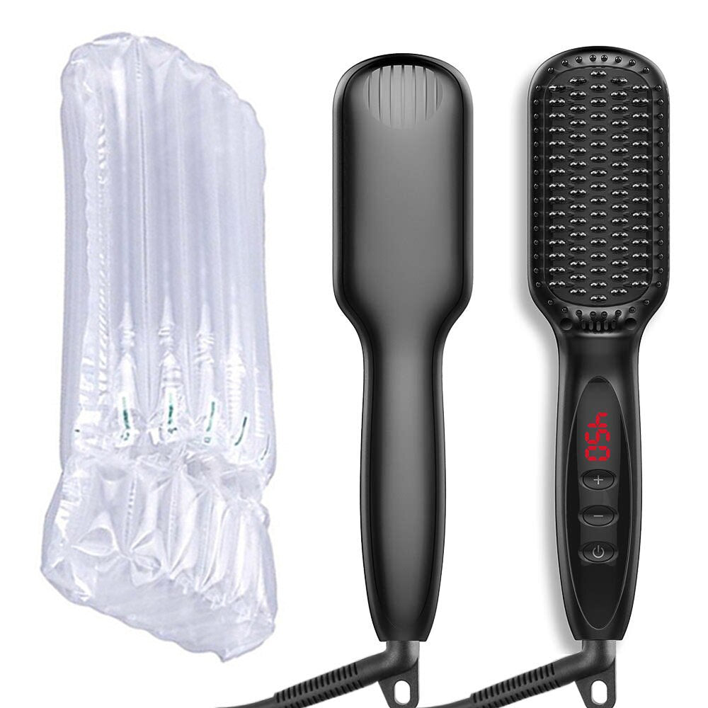 Pro Hair Straightener Hot Comb with LCD display and ergonomic design, ideal for straightening hair and beard with ionic technology.