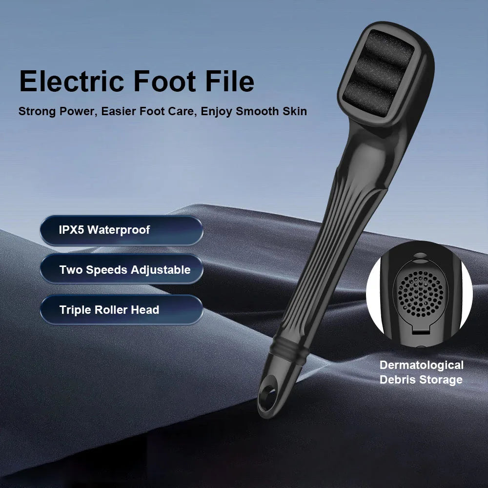 Professional Electric Foot Dead Skin Remover with long handle, designed for effective exfoliation and callus removal.