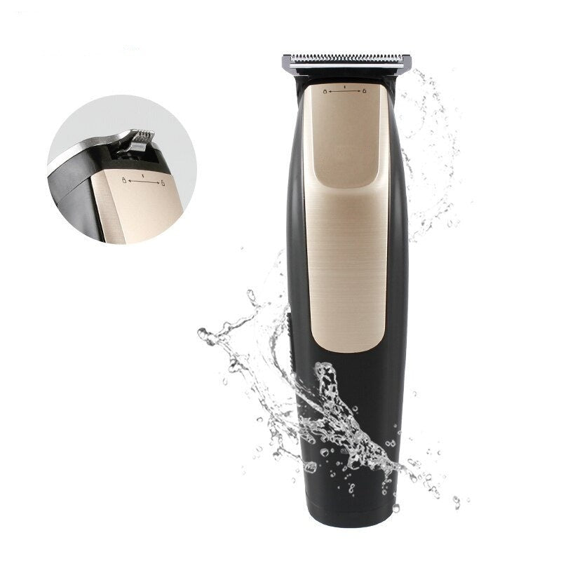 Professional Hair Clipper designed for barbers and home use, featuring a sleek design and rechargeable batteries.