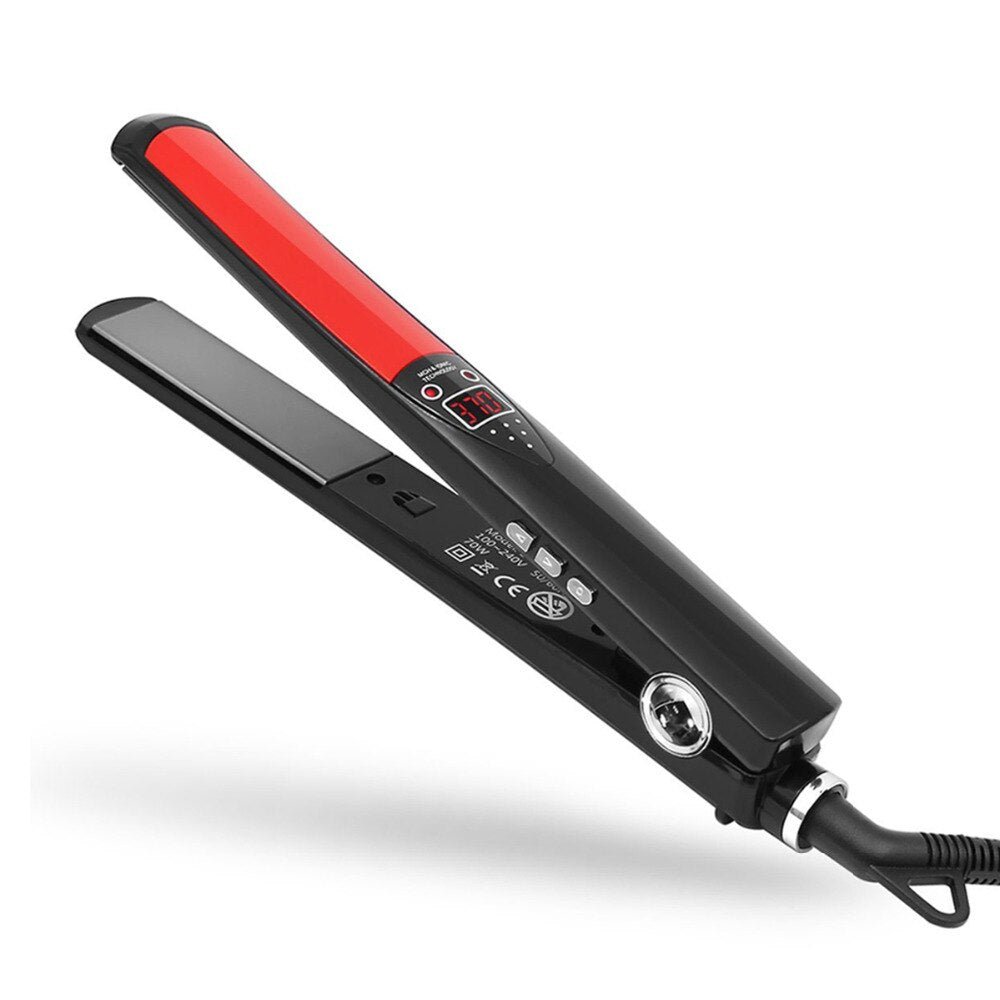 Professional Hair Straightener with Nano-Titanium plates, designed for smooth and shiny hair styling.