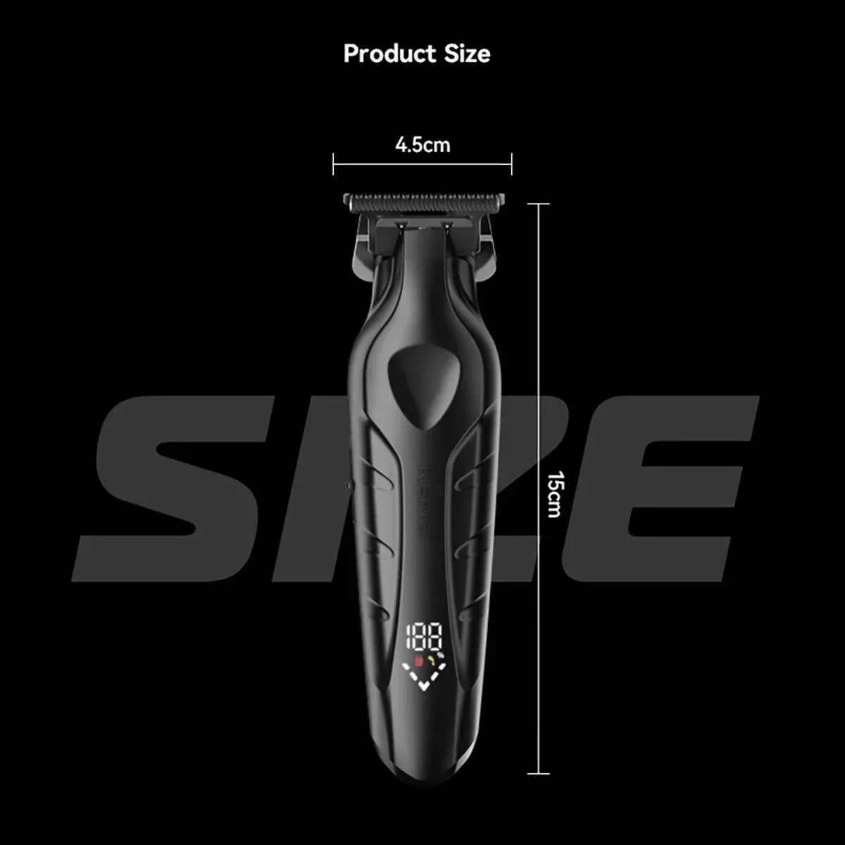 Professional Hair Trimmer with 7500RPM motor, USB charging, and ergonomic design, ideal for precise haircuts.