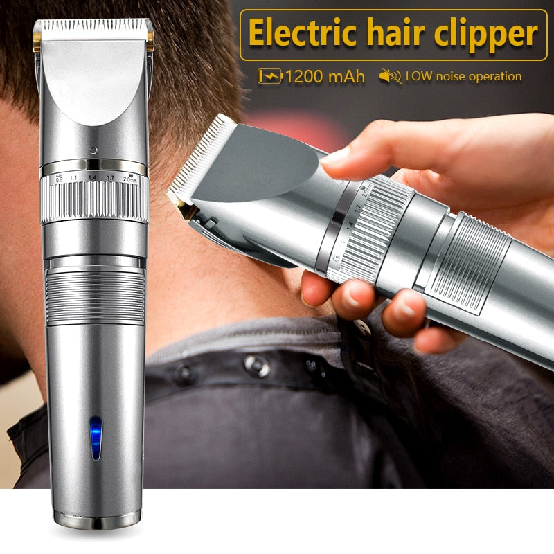 Professional Hair Trimmer Digital USB Rechargeable for Men, showcasing its sleek design and adjustable settings.