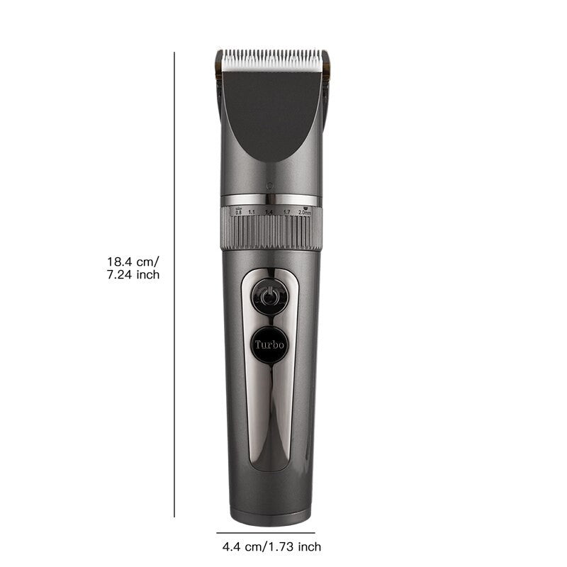 Rechargeable Electric Hair Clippers for men and kids, showcasing a sleek design with adjustable settings and waterproof features.