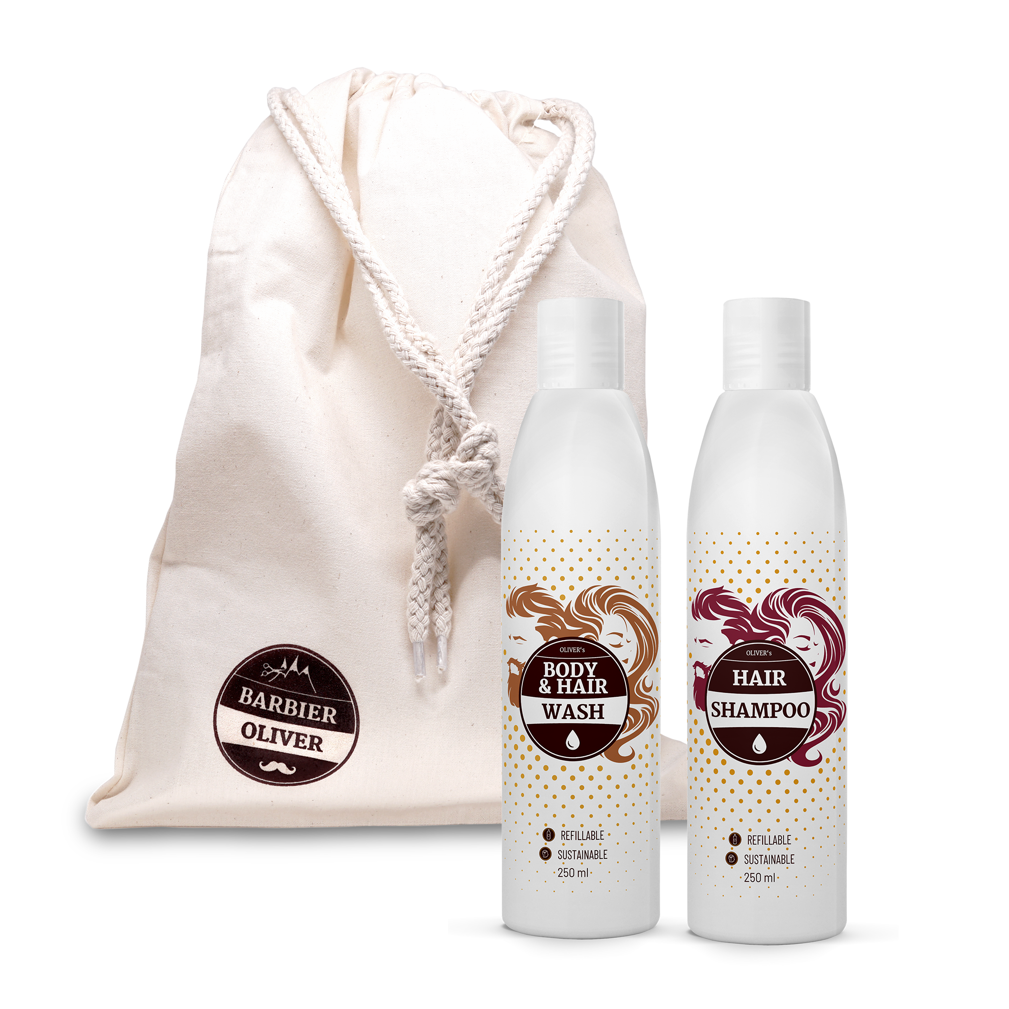 Set idrata e ripara per capelli, include shampoo calming e body wash gentle, ideale per capelli spenti e tinti.