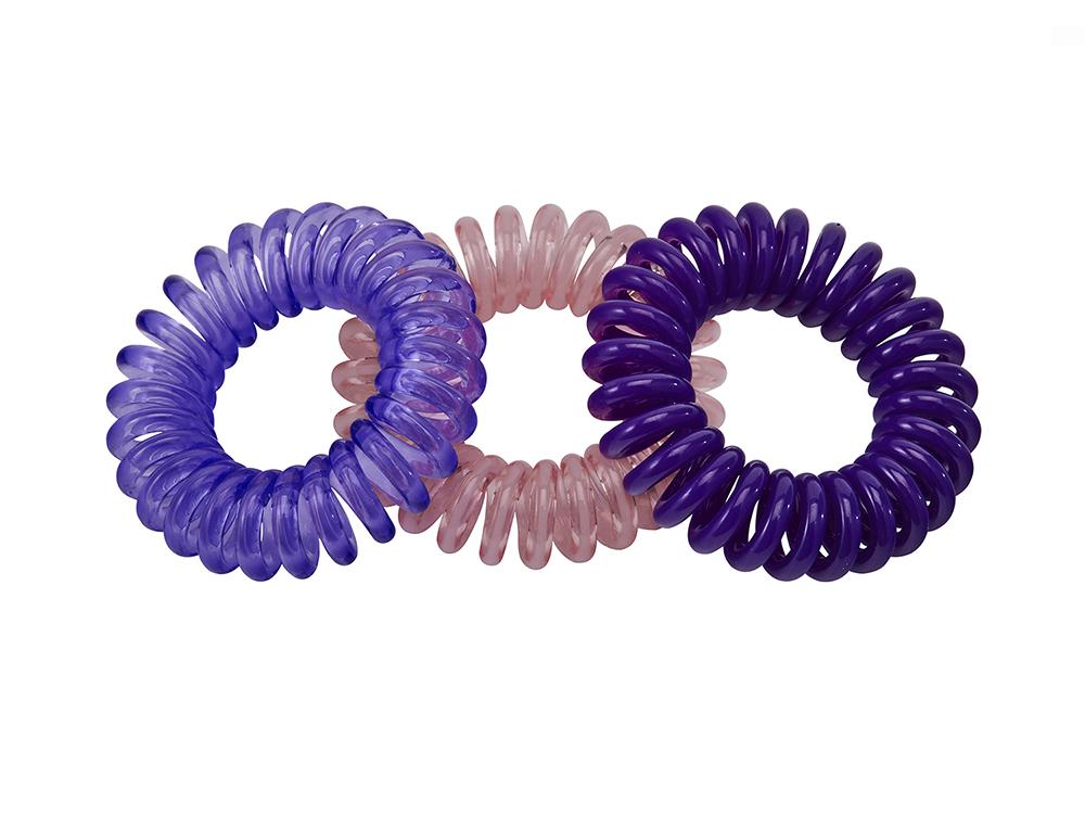 Sugar Twists® coil hair ties in various colors, showcasing their unique spiral design and eco-friendly materials.