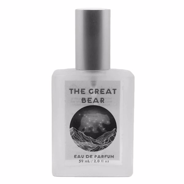 The Great Bear Eau de Parfum bottle featuring artistic design, symbolizing winter storytelling and warmth.