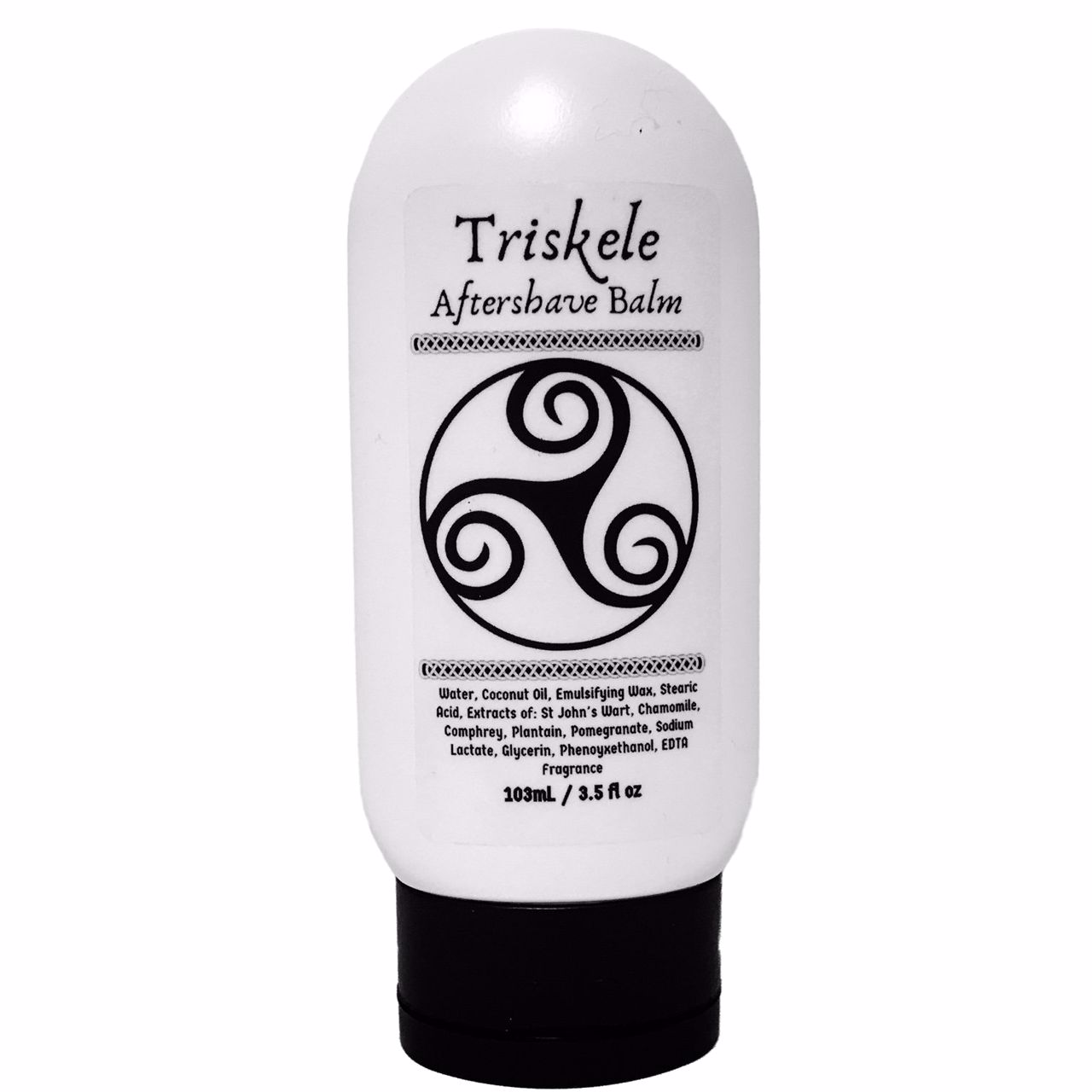 Triskele Aftershave Balm by Murphy and McNeil in a sleek container, showcasing its rich texture and elegant design.