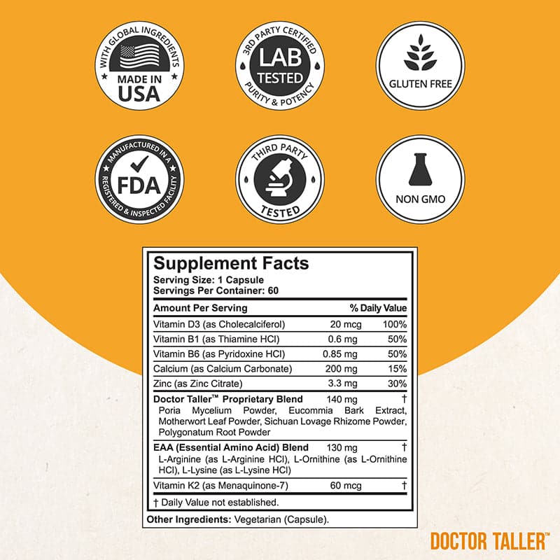 10+ & Taller Duo product packaging featuring two formulas for children's growth support.