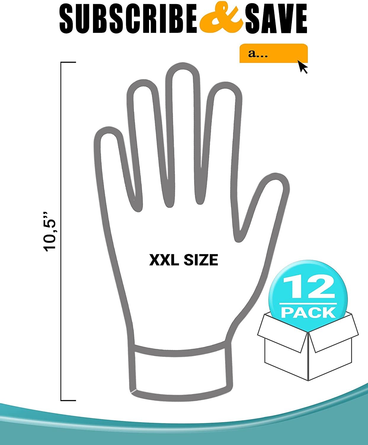 XXL glove size with 12 pack.