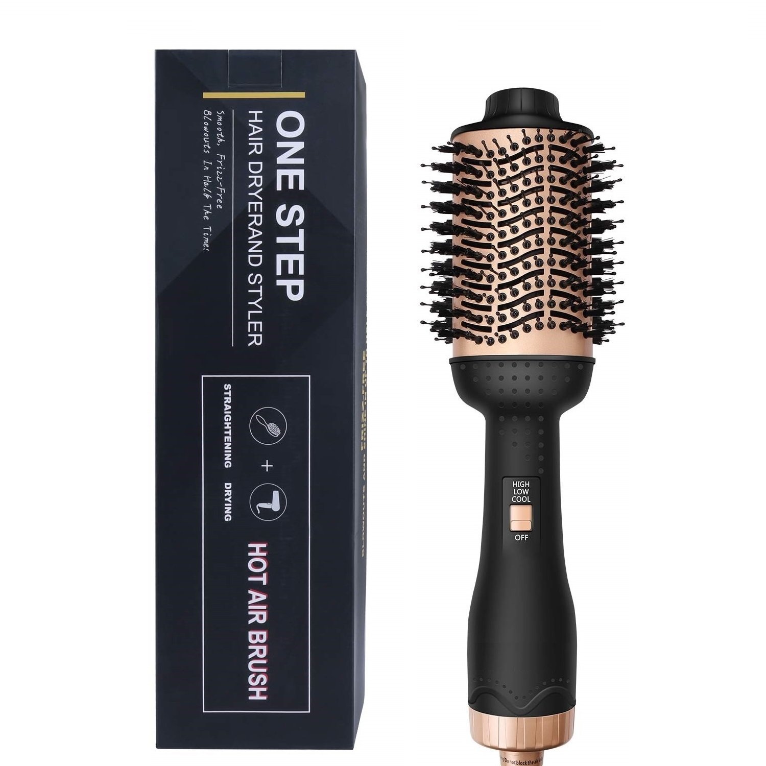 A sleek 3 in 1 multifunctional hair dryer and brush roller comb, designed for efficient hair styling and drying.