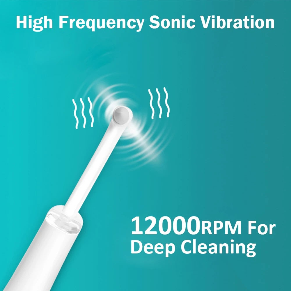 5 in 1 Ultrasonic Dental Scaler with multiple nozzle heads and ergonomic design for effective teeth cleaning.