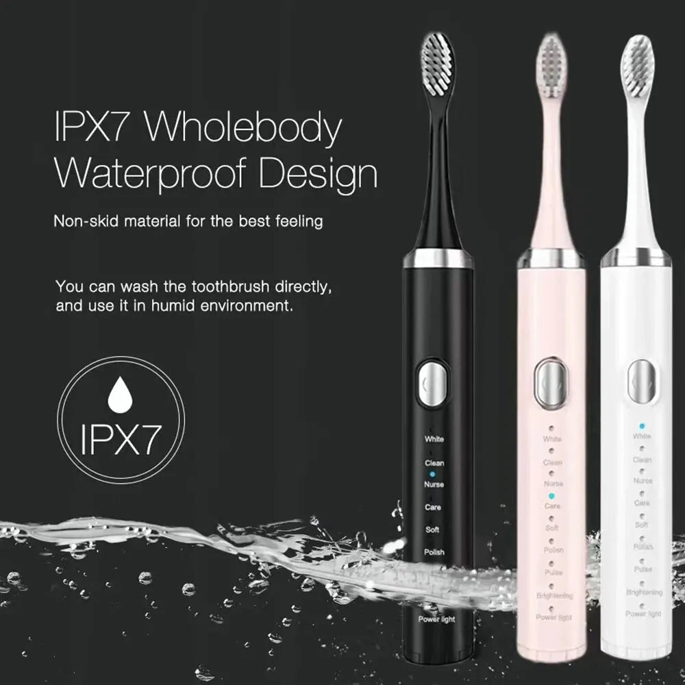 8 Speed Sonic Electric Toothbrush with 4 brush heads and USB charging, designed for effective oral care.