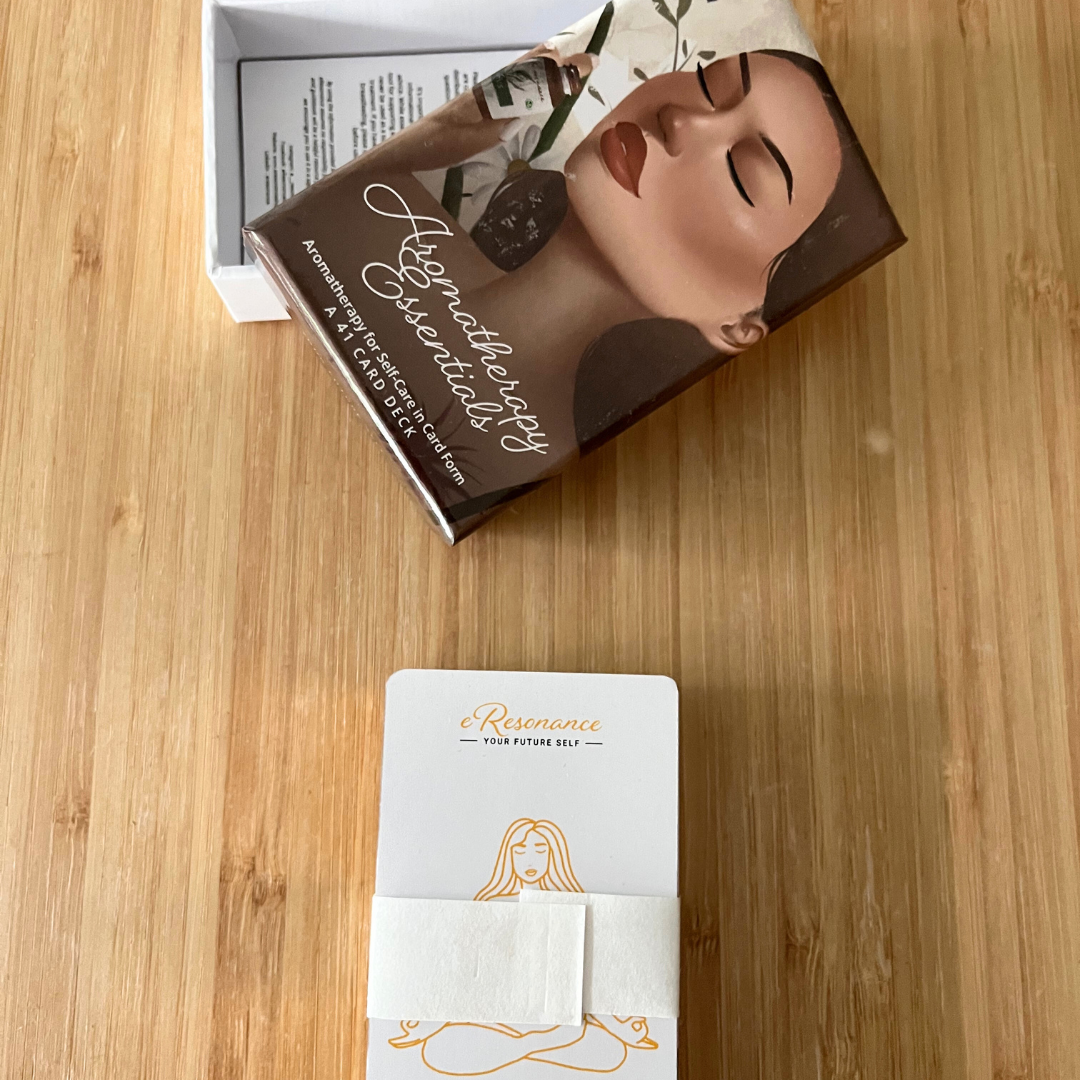 Aromatherapy Essentials Deck featuring beautifully designed cards with essential oil information and recipes for wellness.