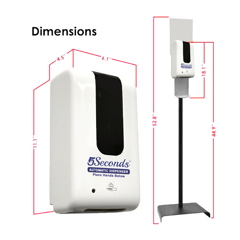 White Automatic Soap Dispenser with a floor stand, showcasing its touch-free sensor and durable ABS plastic design.