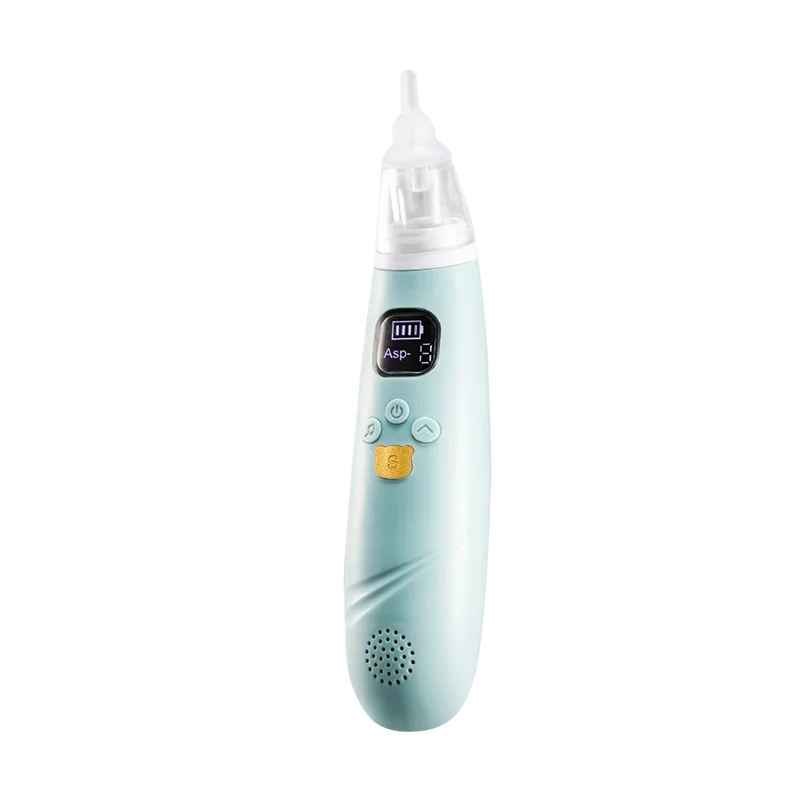 Electric Baby Nose Cleaner with adjustable suction and silicone heads, designed for safe nasal care for infants.