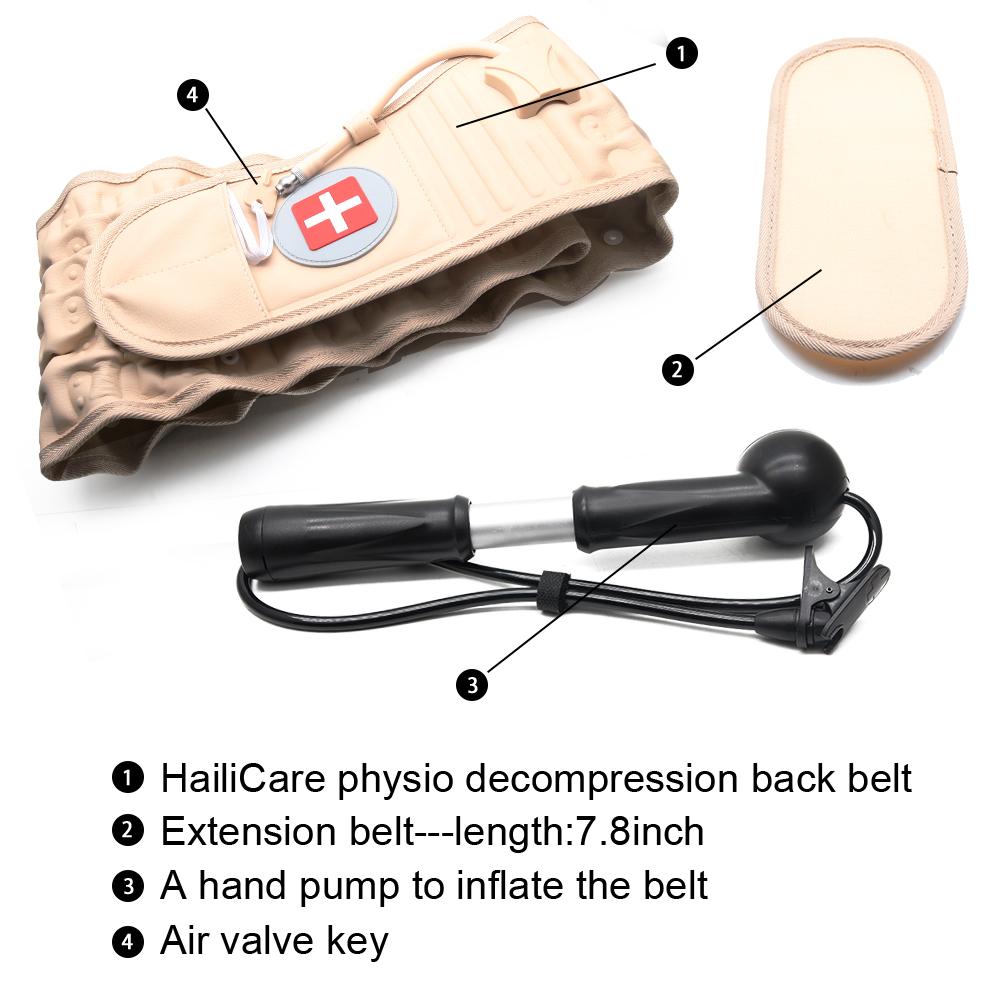 Back Decompression Waist Belt with hand pump and extension belt, designed for lumbar traction therapy.