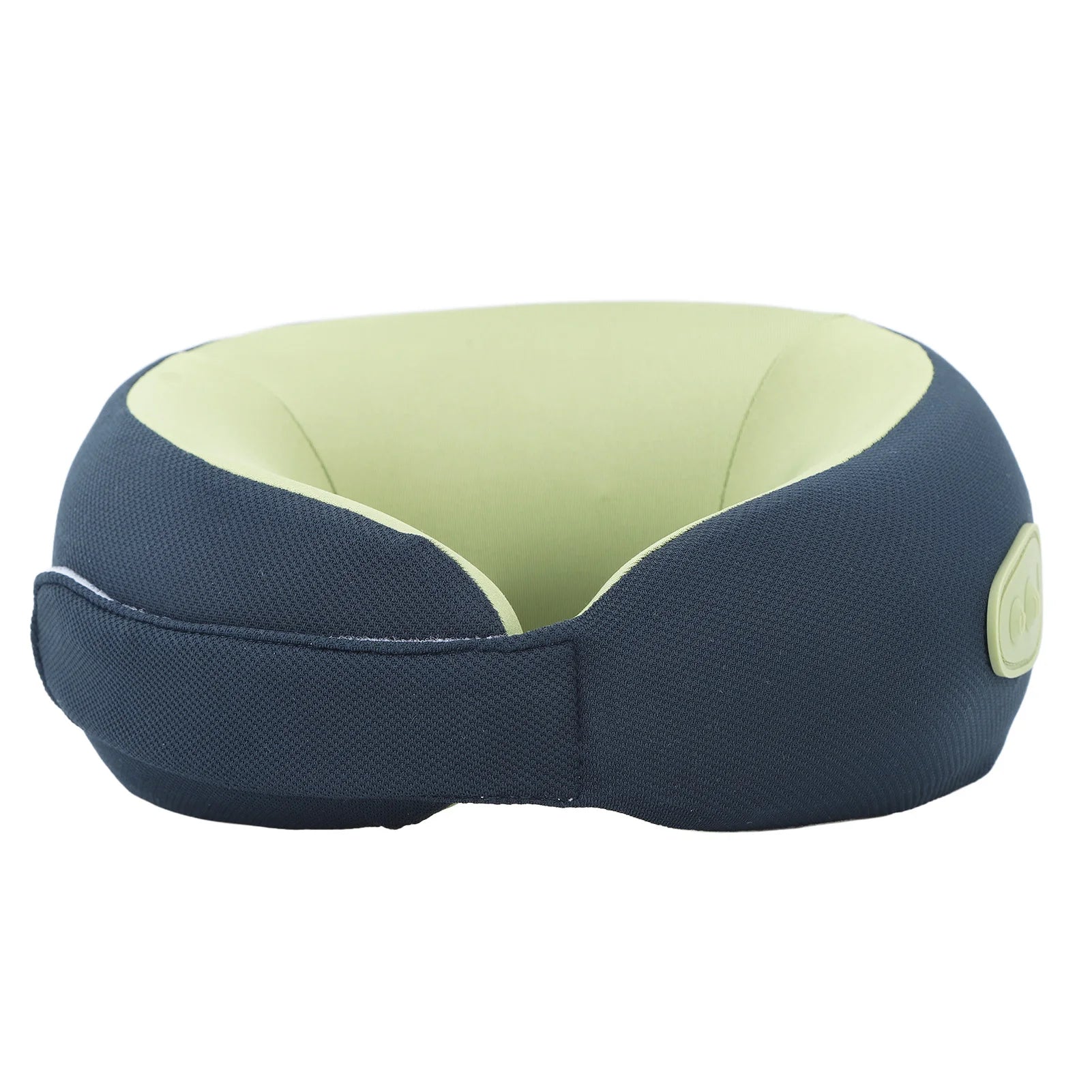 Back Neck Pillow Massager in blue and green colors, showcasing ergonomic design and hot compress feature for neck and back relief.