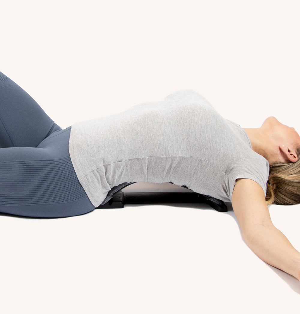 Back Stretch Pro with elegant linen cover, designed for back stretching and posture improvement.