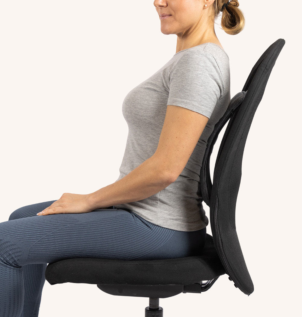 Back Stretch Pro with elegant linen cover, designed for back stretching and posture improvement.