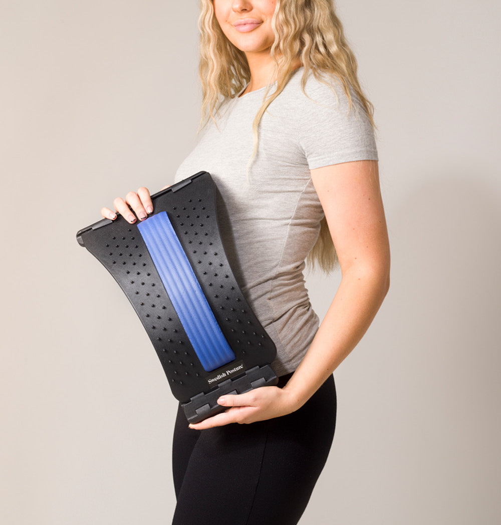 Back Stretch device designed for relieving back tension and improving posture, featuring adjustable height levels.