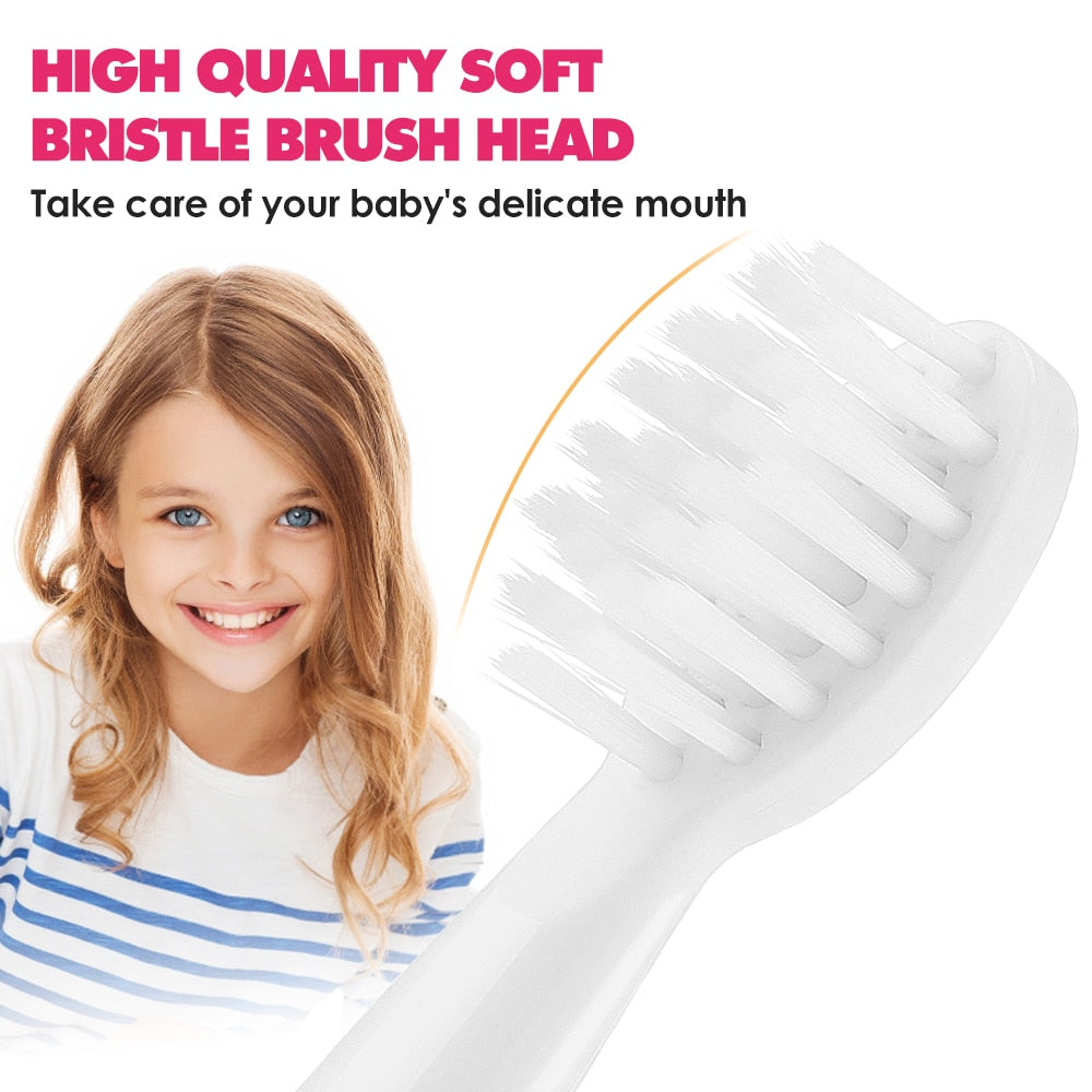 Child Toothbrush featuring cute cartoon designs, ideal for children's dental care with soft bristles and sonic cleaning technology.