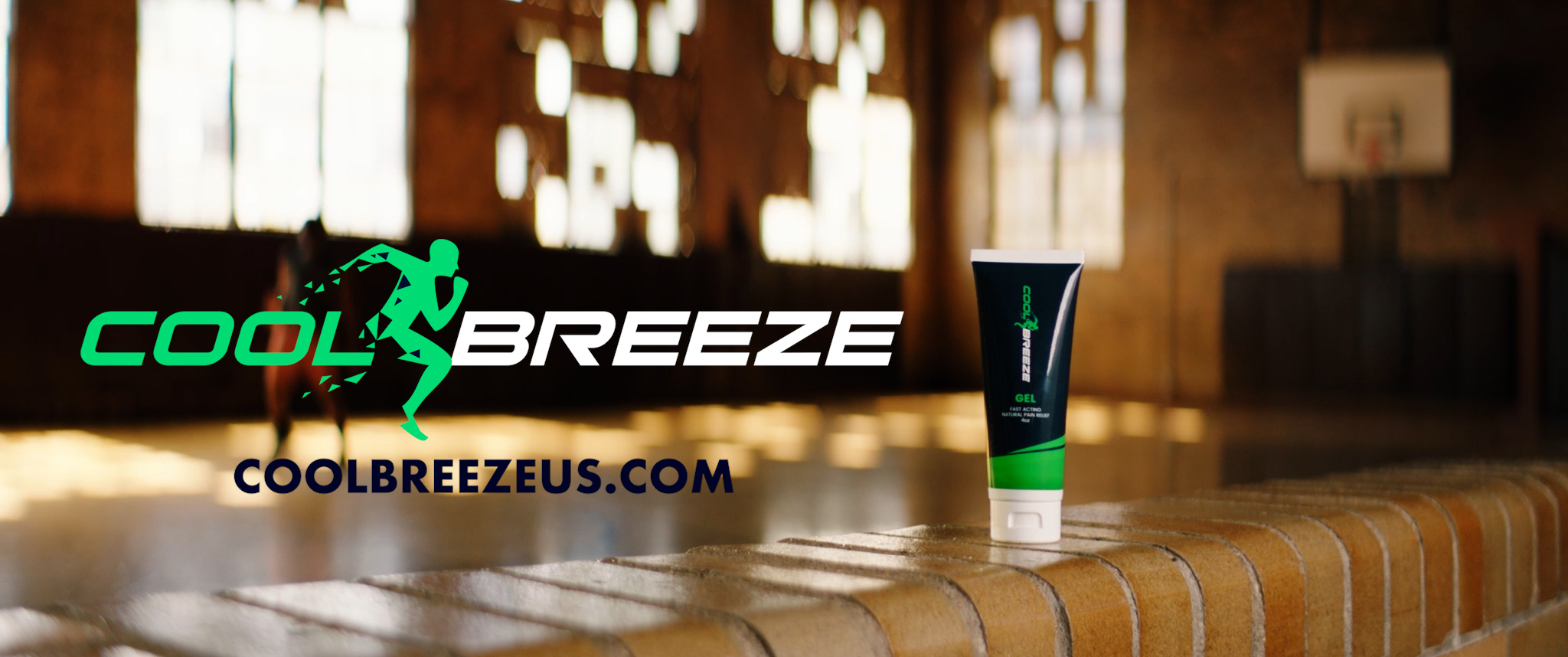 Cool Breeze Pain Relief Gel in a 4oz tube, featuring a sleek design and natural ingredient label, ideal for soothing sore muscles and joints.