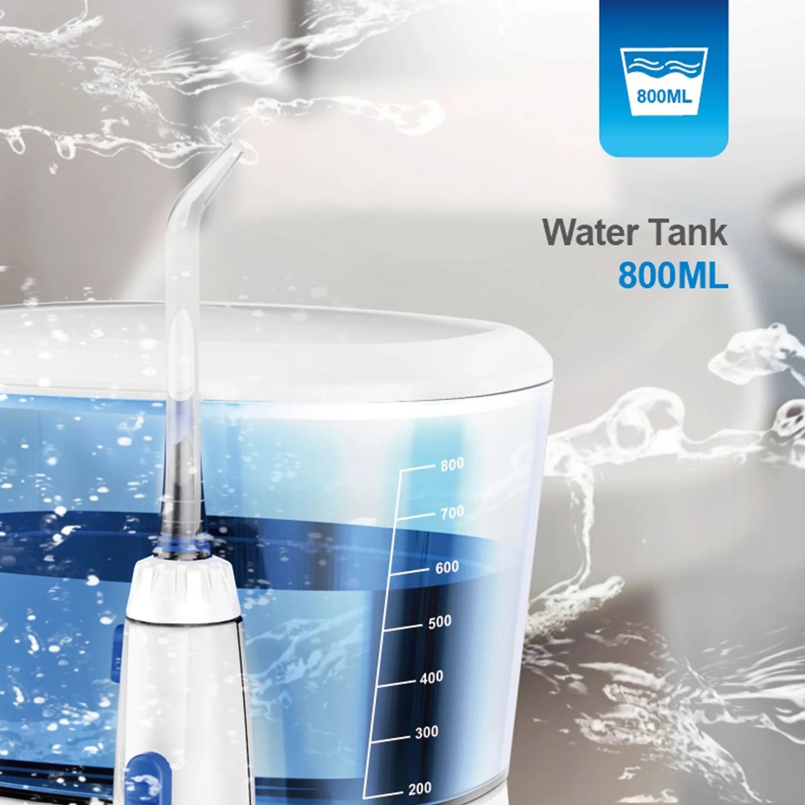 Dental Electric Water Flosser with 5 nozzles and adjustable settings, designed for effective oral hygiene.