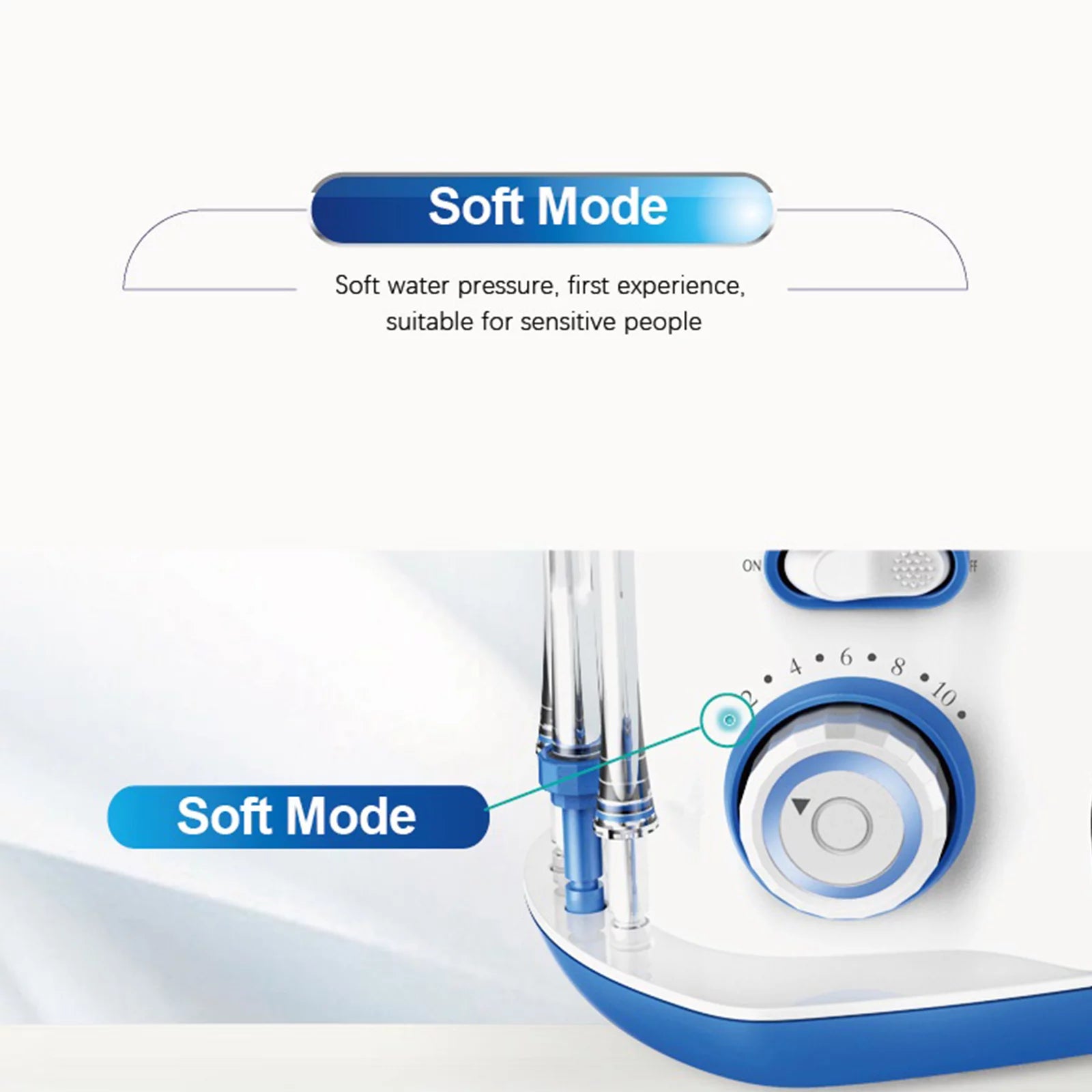 Dental Electric Water Flosser with 5 nozzles and adjustable settings, designed for effective oral hygiene.