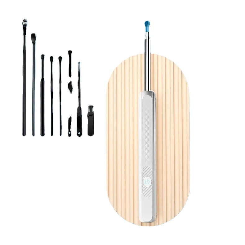 Ear Wax Removal Tool featuring a 1296P HD camera and silicone ear spoons, designed for effective ear cleaning.