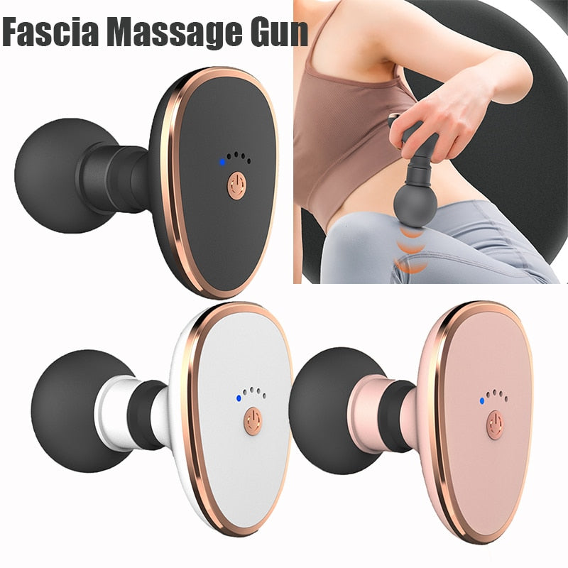 Electric Massage Gun with ergonomic grip, USB charging cable, and adjustable settings for muscle relaxation and pain relief.