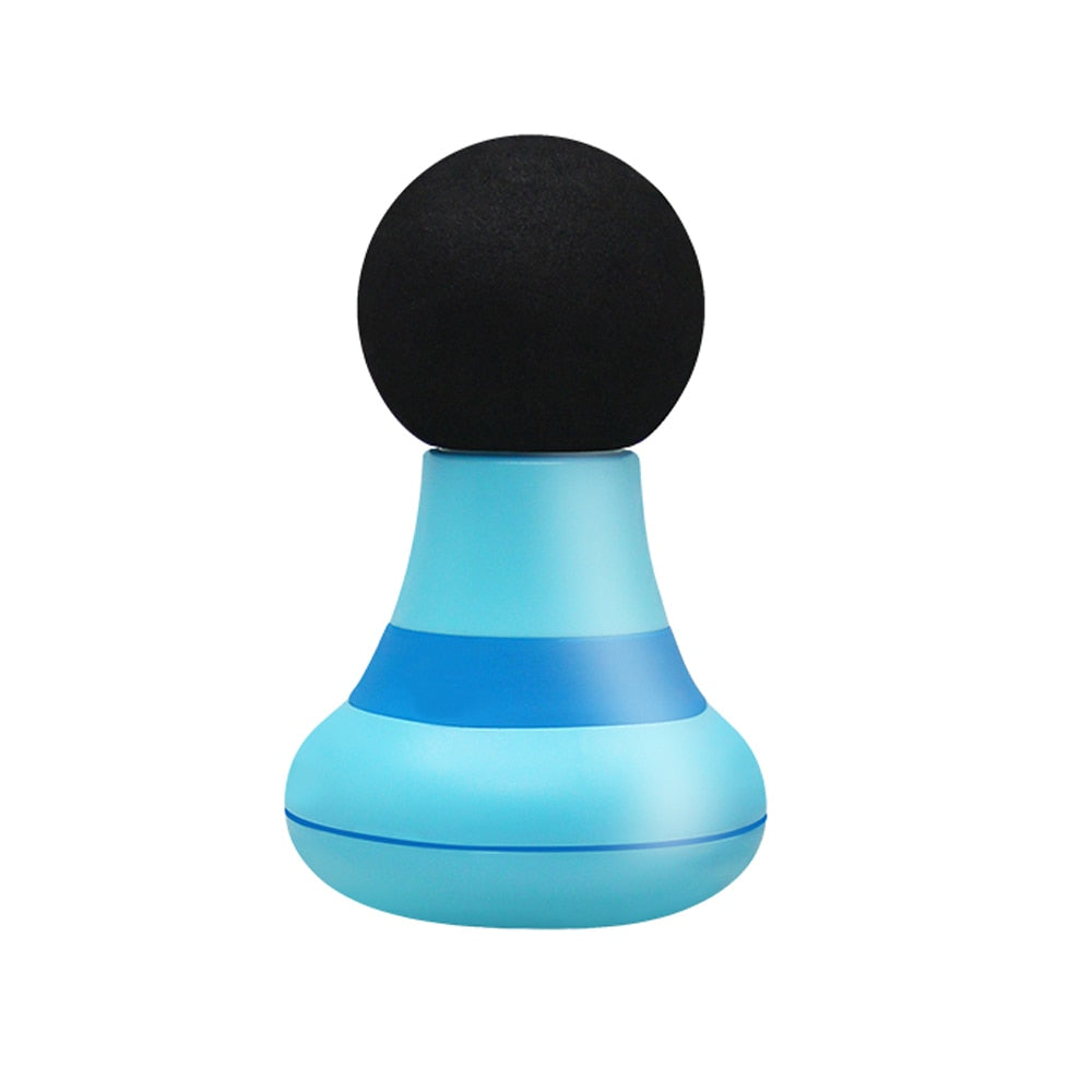 Electric Mini Handheld Massage Gun in various colors, showcasing its compact design and USB charging feature.