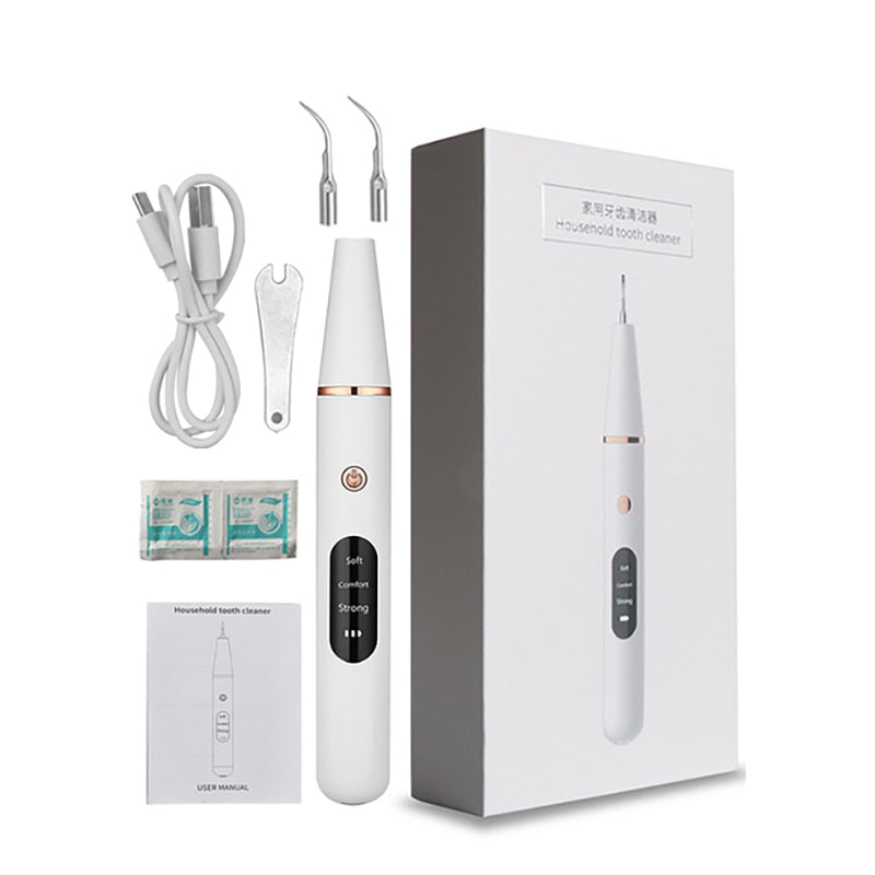 Electric Sonic Dental Calculus Scaler with ergonomic design and LED light for effective teeth cleaning.