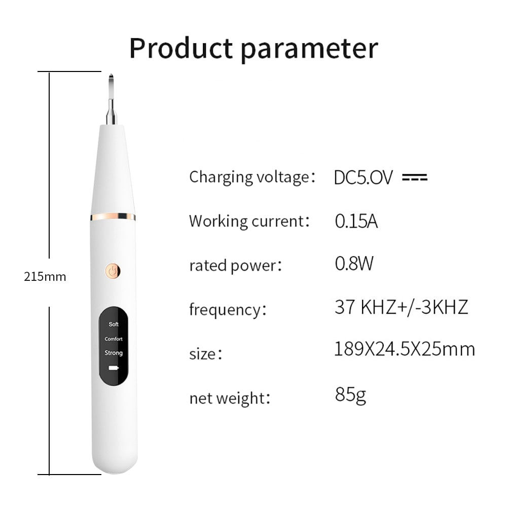 Electric Sonic Dental Calculus Scaler with ergonomic design and LED light for effective teeth cleaning.