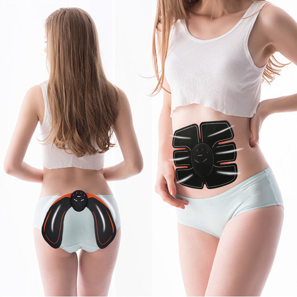 EMS Hip Trainer Muscle Stimulator with ergonomic design for buttock lifting and toning, featuring various pads for muscle stimulation.