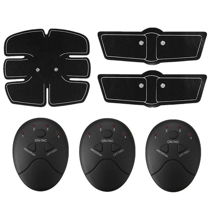 EMS Hip Trainer Muscle Stimulator with ergonomic design for buttock lifting and toning, featuring various pads for muscle stimulation.