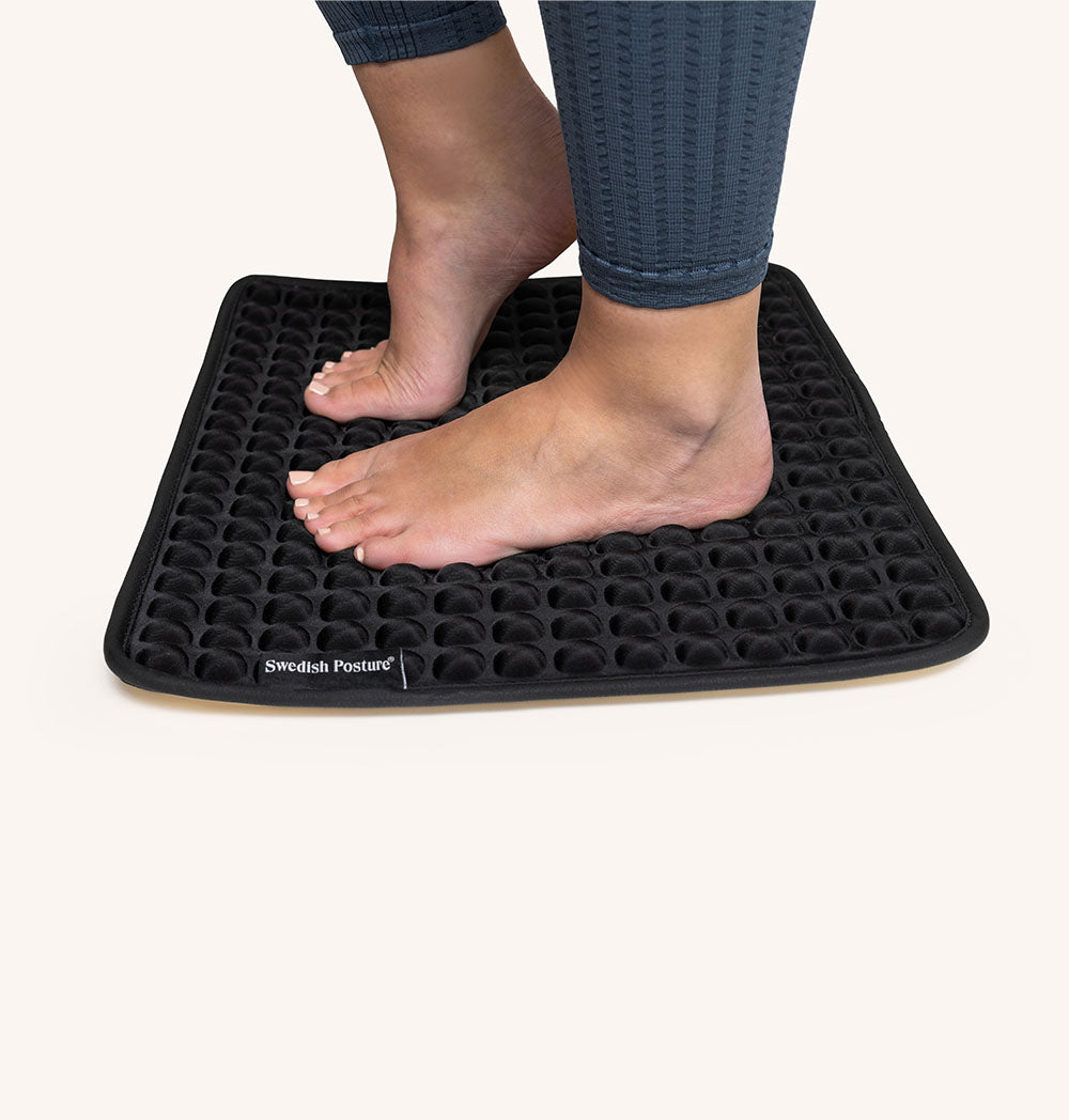 GelUp Standing Mat featuring cooling gel pads, ergonomic design, and non-slip bottom surface, ideal for standing or sitting comfortably.