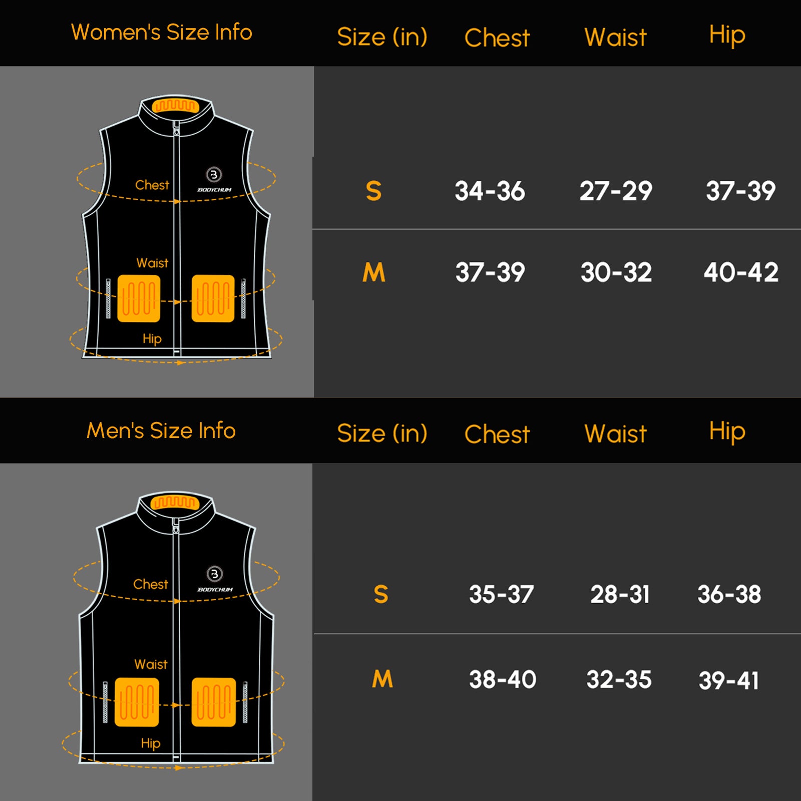 A warm and stylish heated vest for kids, featuring 6 heating zones and a battery pack, perfect for outdoor winter activities.