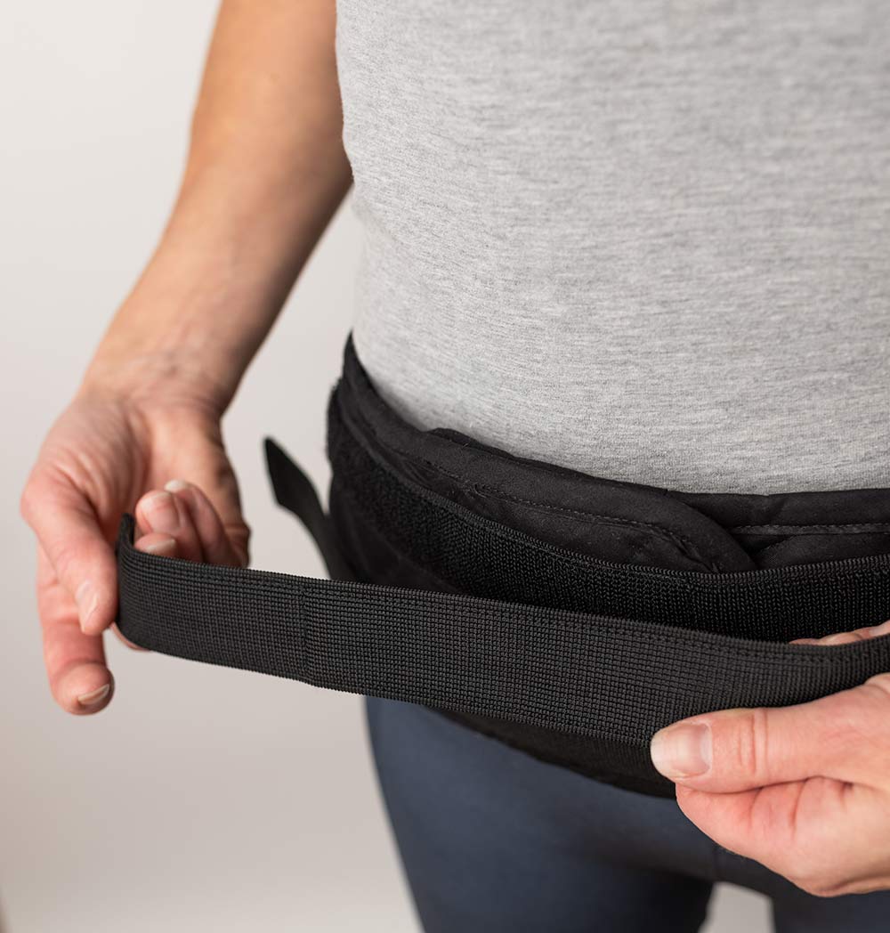 Heavy Weight Belt designed for pain relief, featuring a soft cotton exterior and filled with glass beads for added weight.