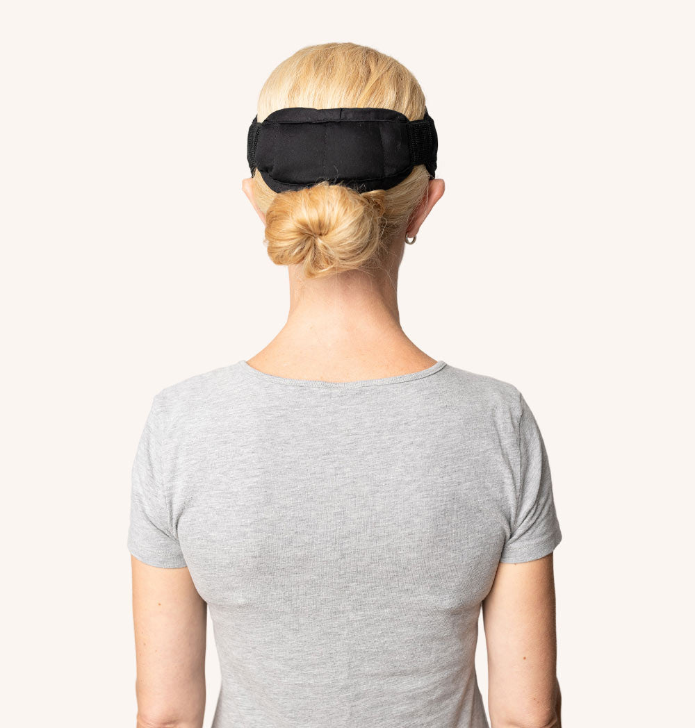 Heavy Weight Headband designed for headache and migraine relief, featuring a soft cotton exterior and glass bead filling for comfort.