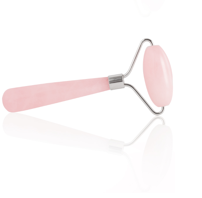 High Quality Women's Roller Massage Tool made of rose quartz, designed for facial and body massage, promoting relaxation and skin health.