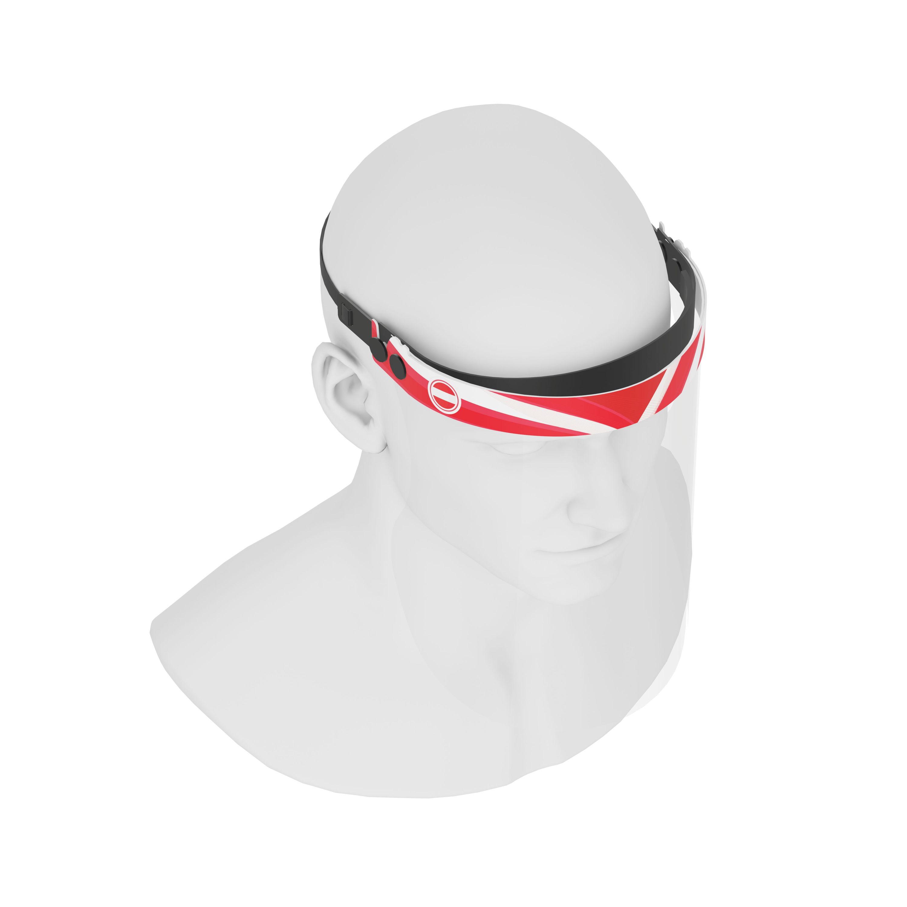 iSolay Face Shield Austria featuring a stylish design, adjustable front cover, and comfortable foam padding for optimal protection.