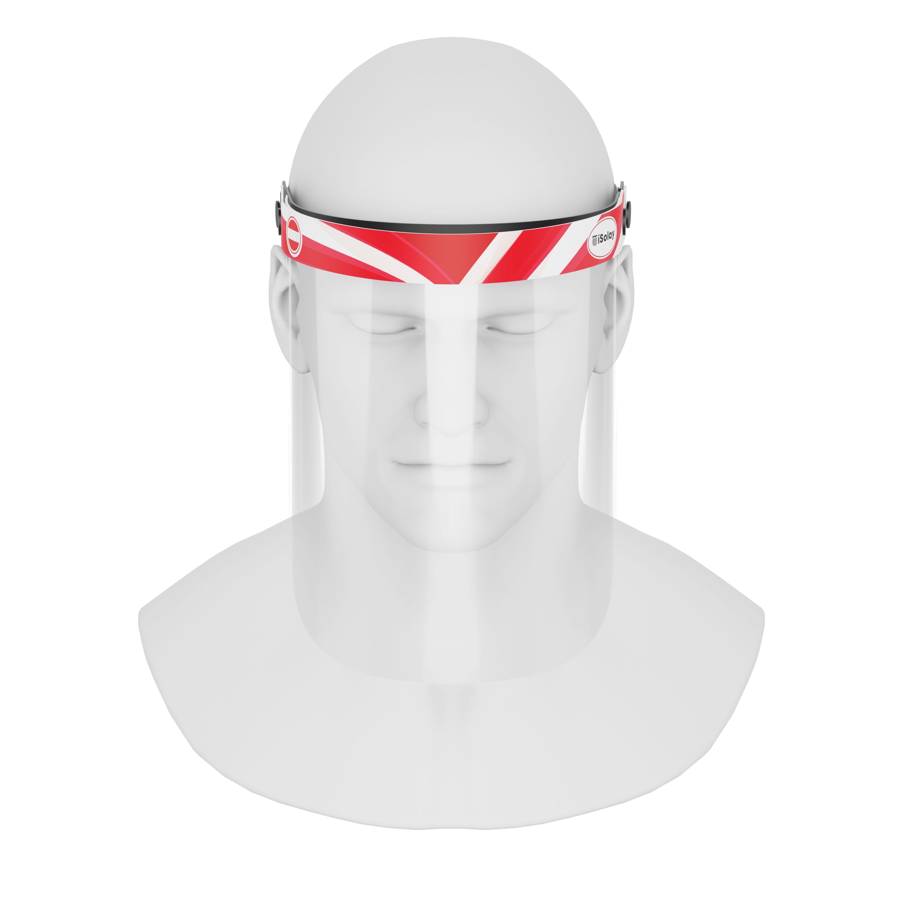 iSolay Face Shield Austria featuring a stylish design, adjustable front cover, and comfortable foam padding for optimal protection.