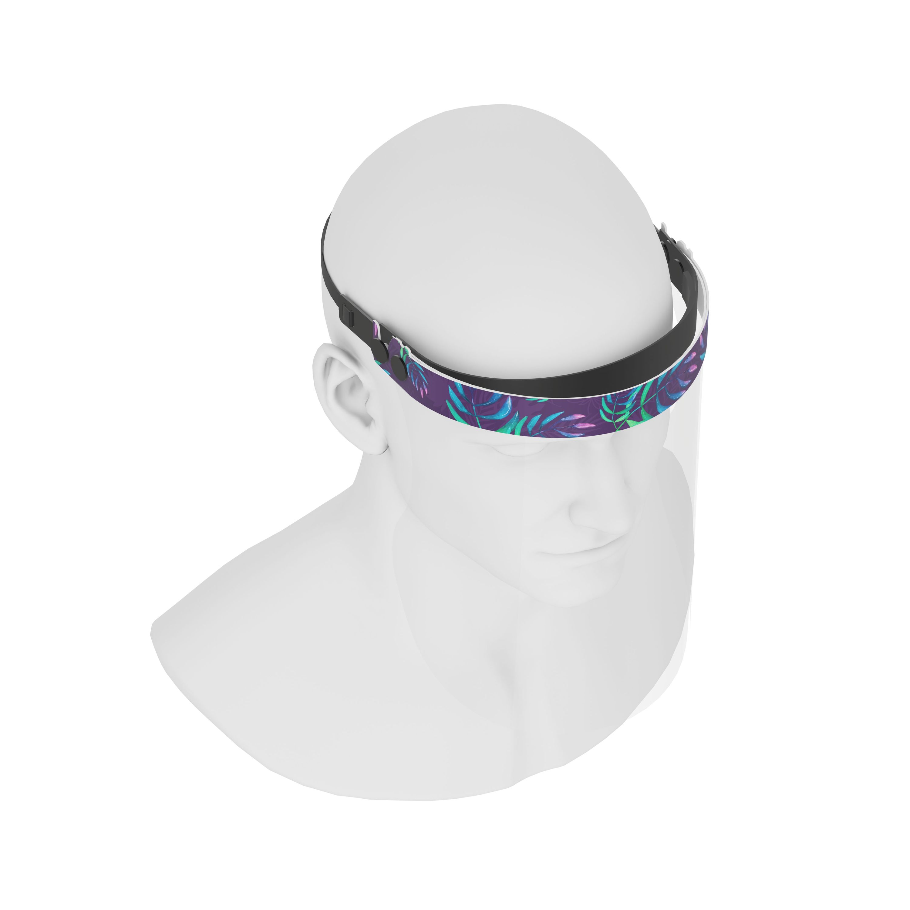 iSolay Face Shield Avatar Leaves featuring a stylish design with avatar leaves pattern, suitable for adults and kids, lightweight and adjustable.