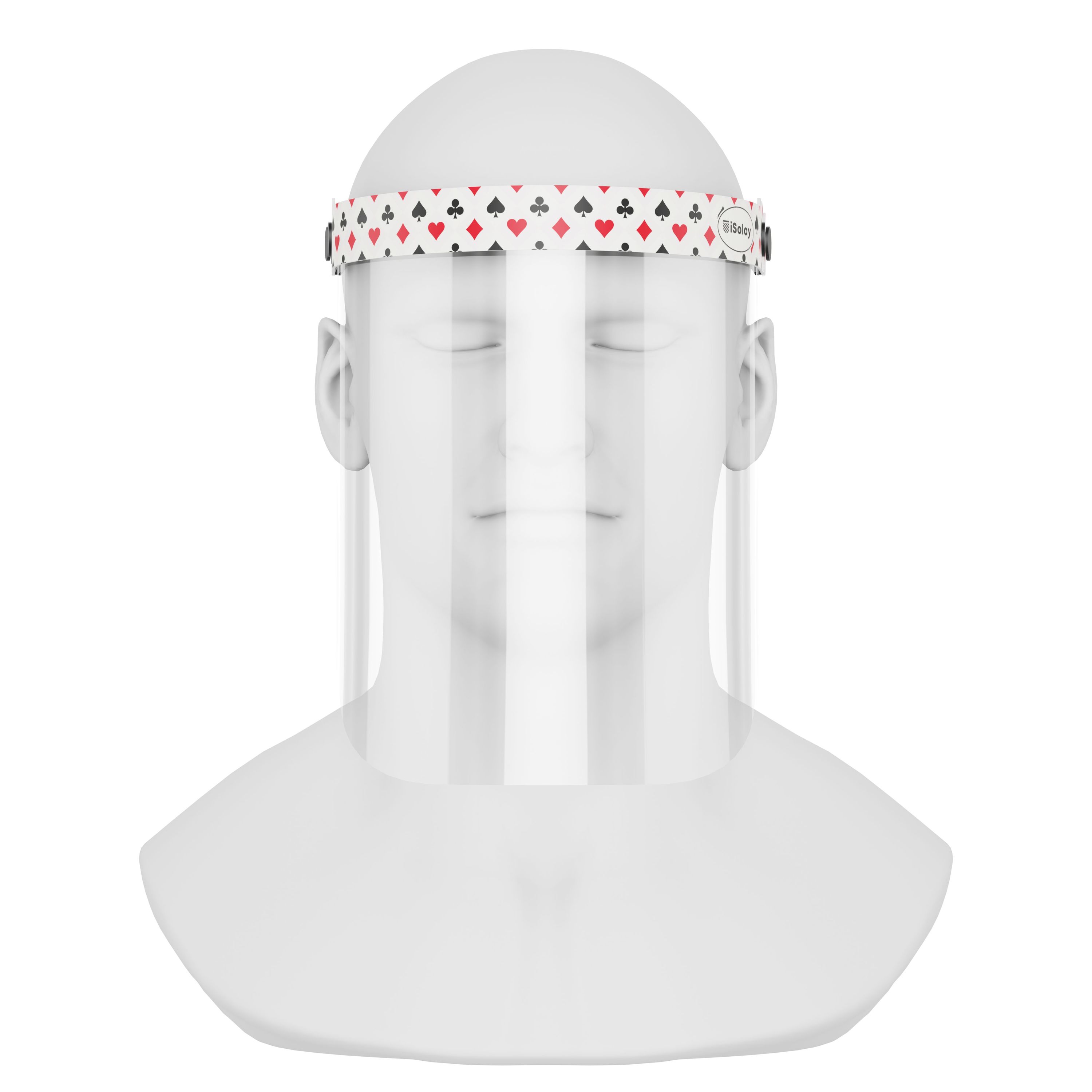 iSolay Face Shield Gambler featuring a classic design, adjustable front cover, and comfortable foam padding, suitable for adults and kids.