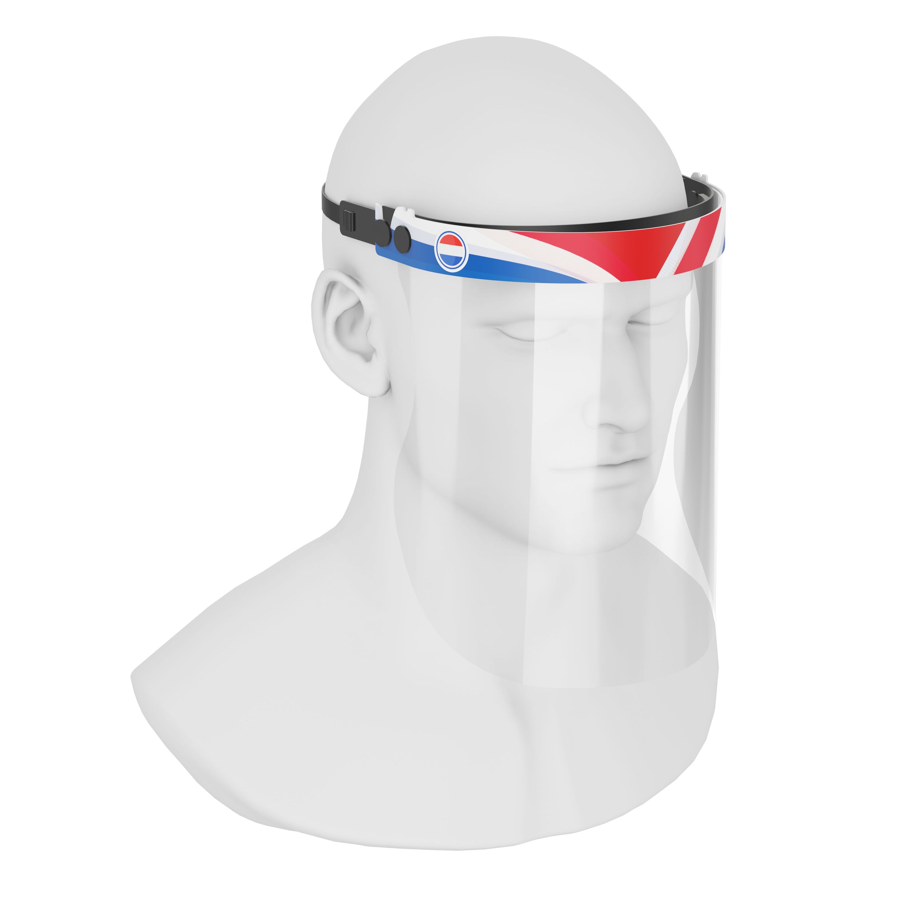 iSolay Face Shield Netherlands featuring a stylish design, adjustable fit, and comfortable foam padding, suitable for adults and kids.